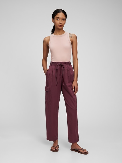 Image number 9 showing, High Rise Pleated Cargo Pants with Washwell