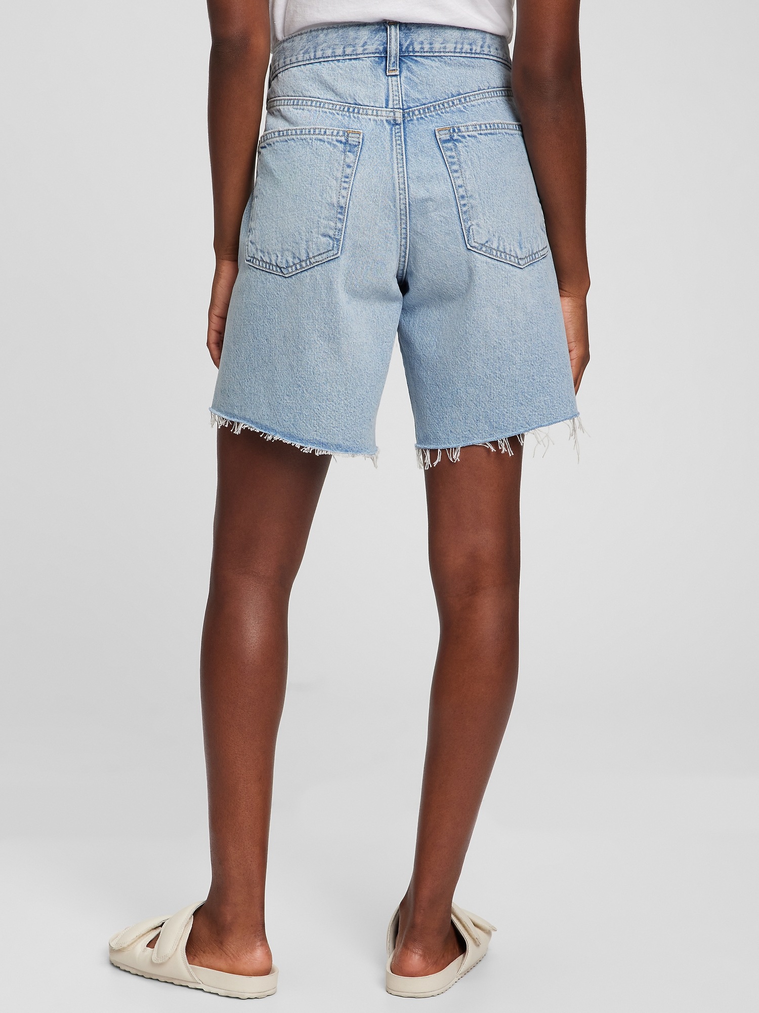 Mid Rise Loose Denim Bermuda Shorts 
