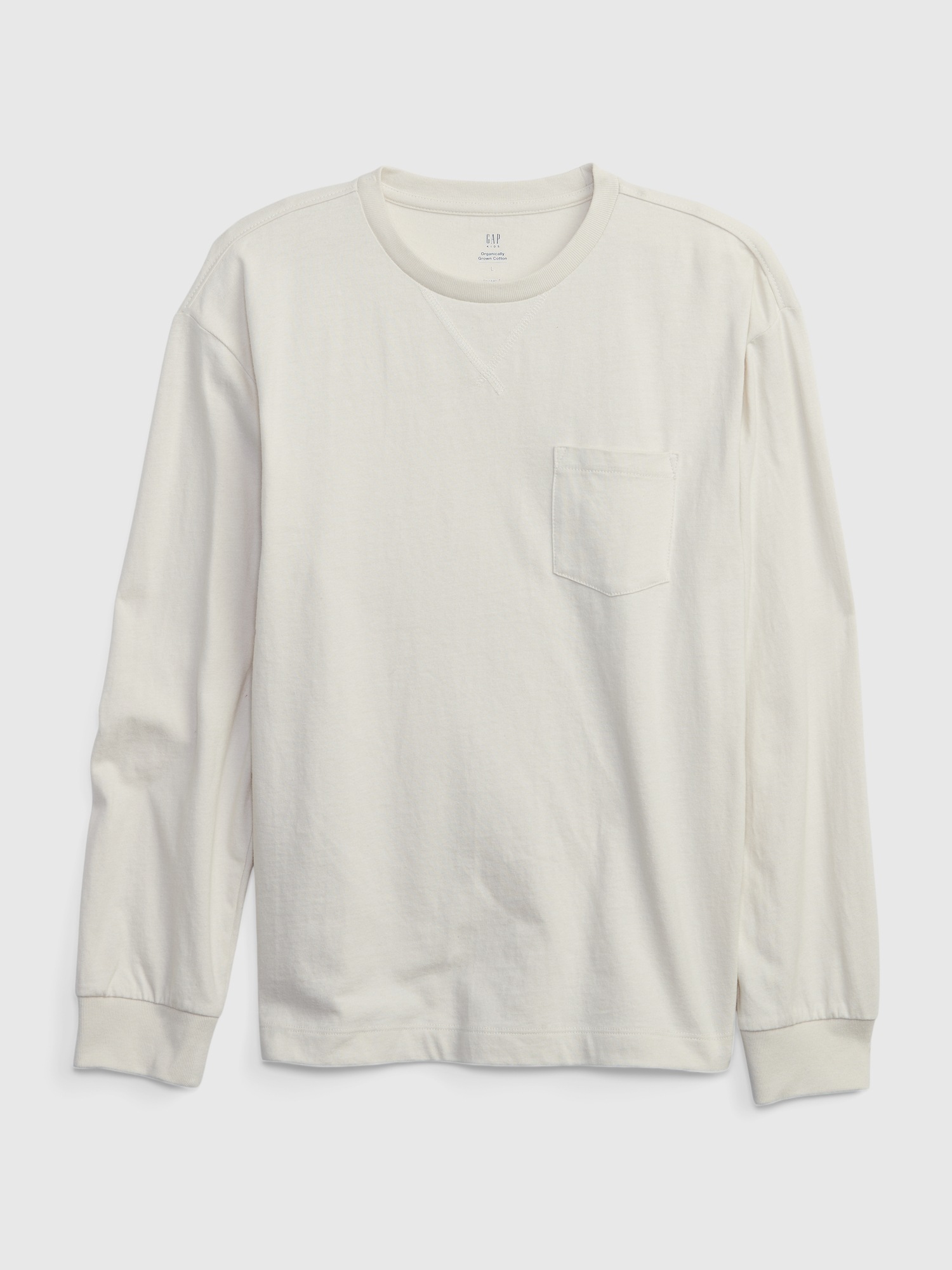 Gap Kids 100% Organic Cotton Pocket T-Shirt beige. 1