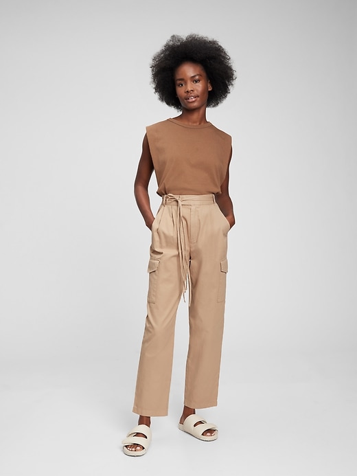 Image number 10 showing, High Rise Pleated Cargo Pants with Washwell