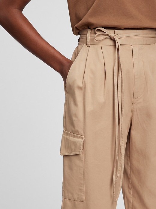High Rise Pleated Cargo Pants | Gap