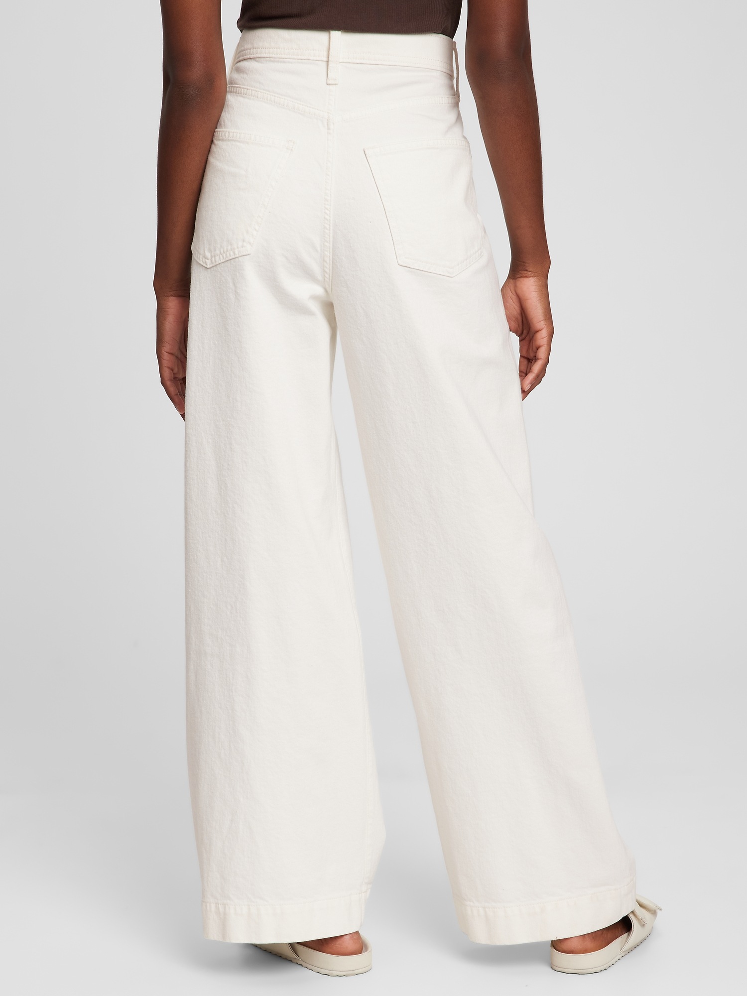 High Rise Pleated Wide-Leg Trouser with 
