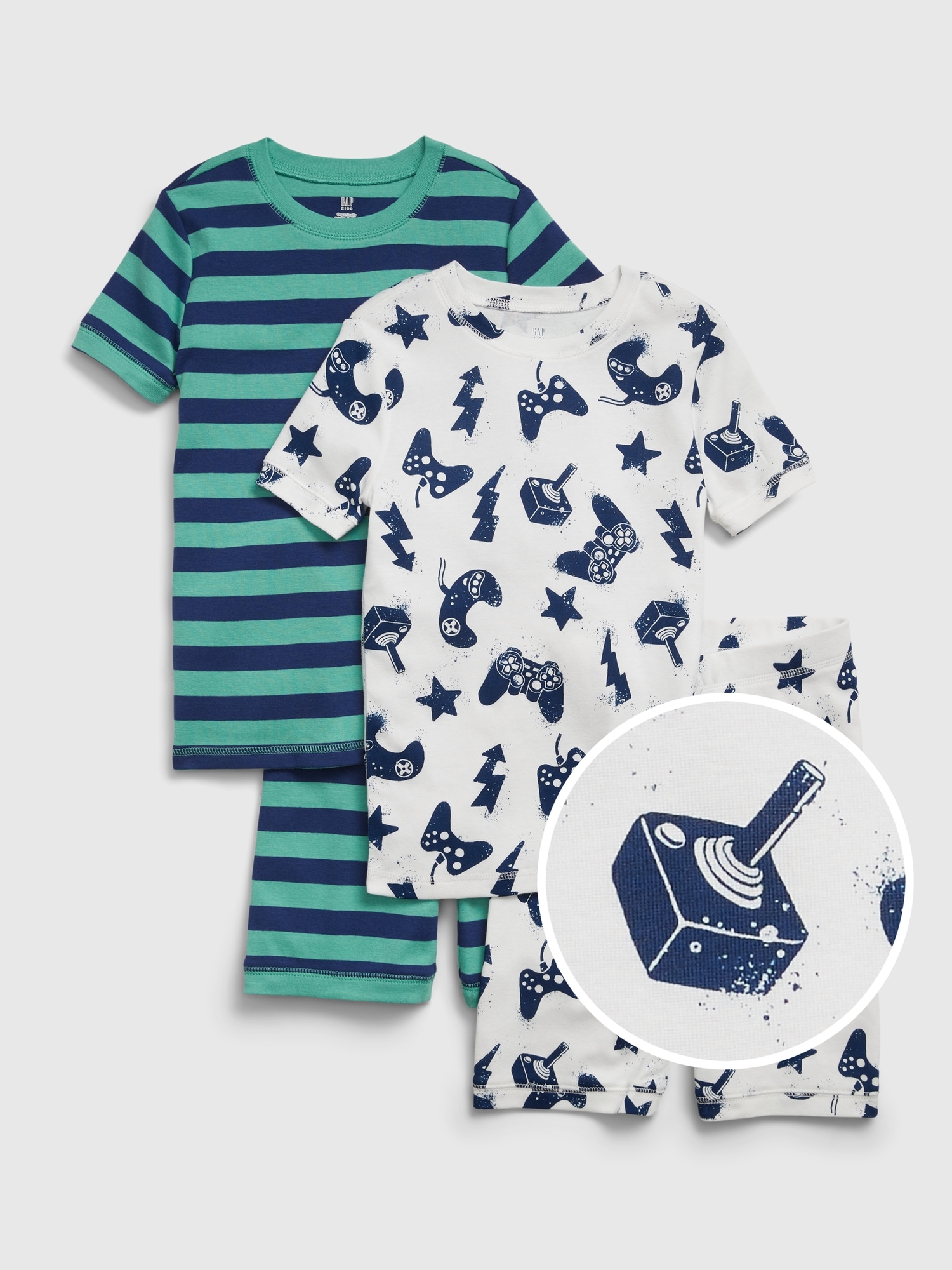 Kids 100% Organic Cotton Gamer PJ Shorts Set (2-Pack)