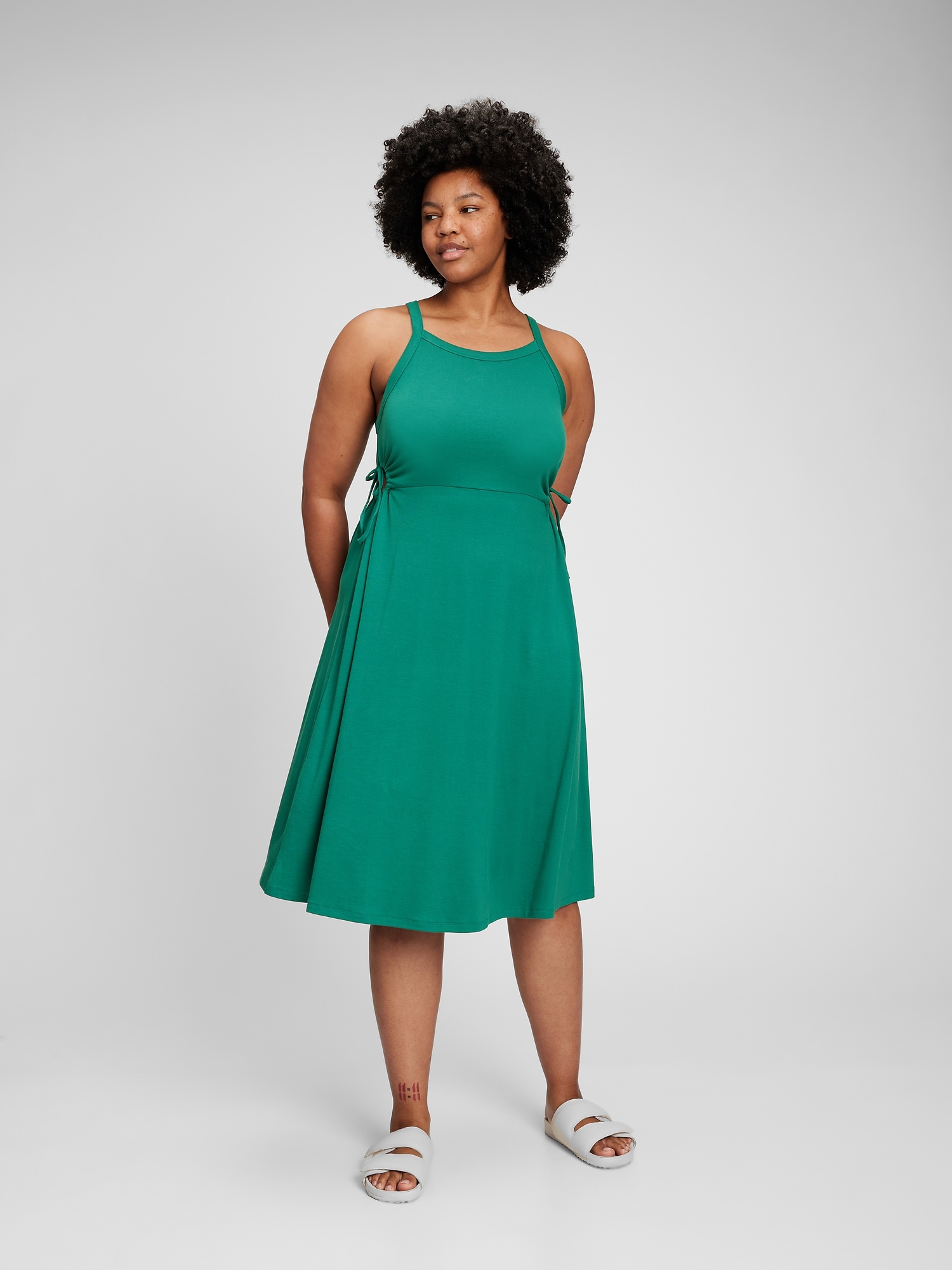 Modern Side Tie Cutout Midi Dress | Gap