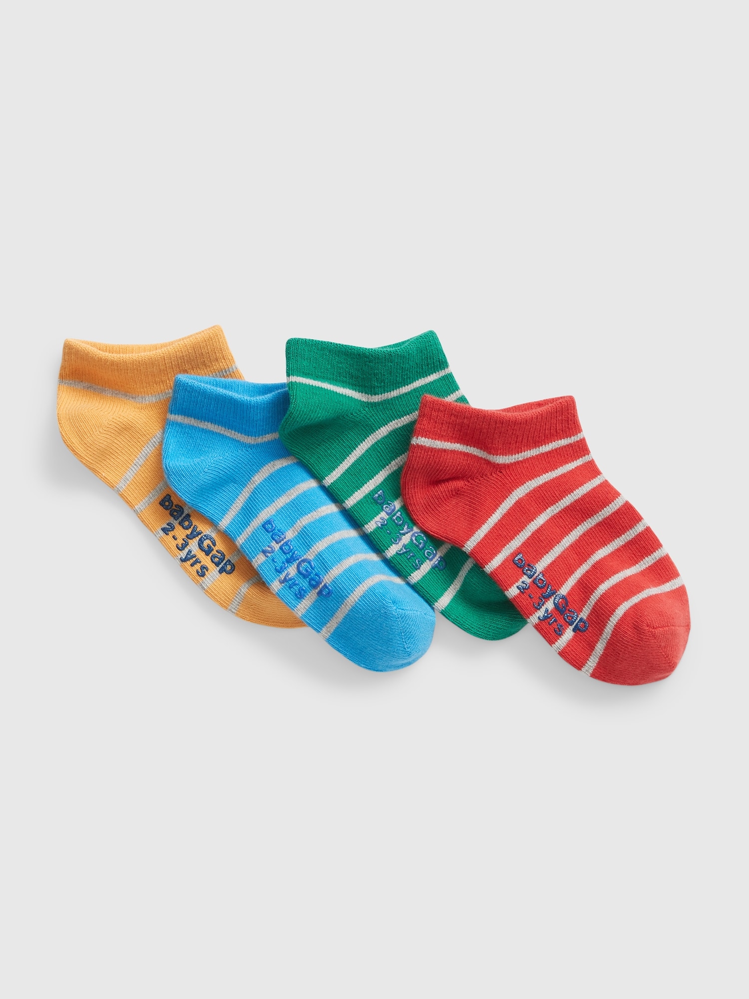Toddler Striped No Show Socks (4Pack) Gap