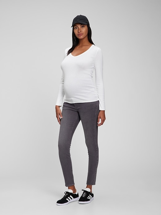 Image number 5 showing, Maternity True Waistband Full Panel True Skinny Jeans