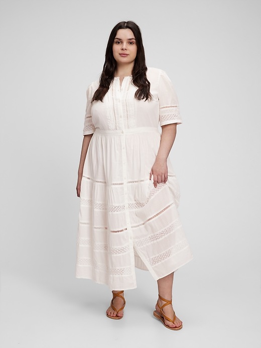 Lace Button-Front Midi Dress | Gap