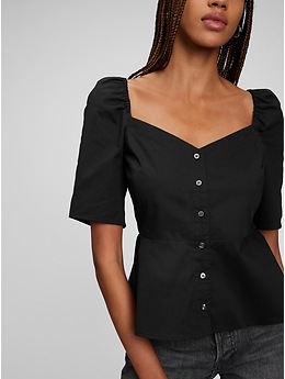 トップス heart button peplum tops Sweetheart Button-Front Peplum Top | Gap