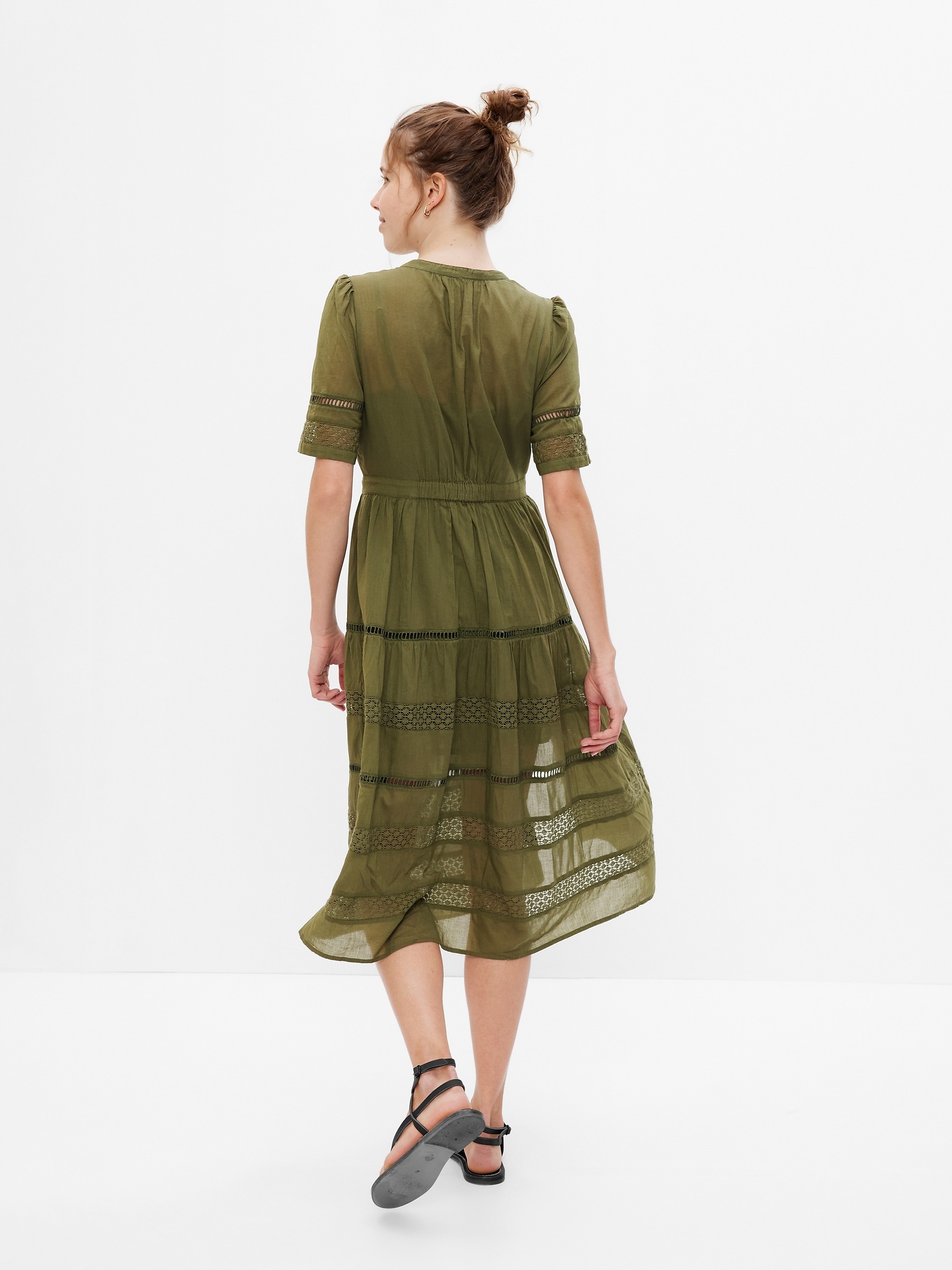 button front dress midi
