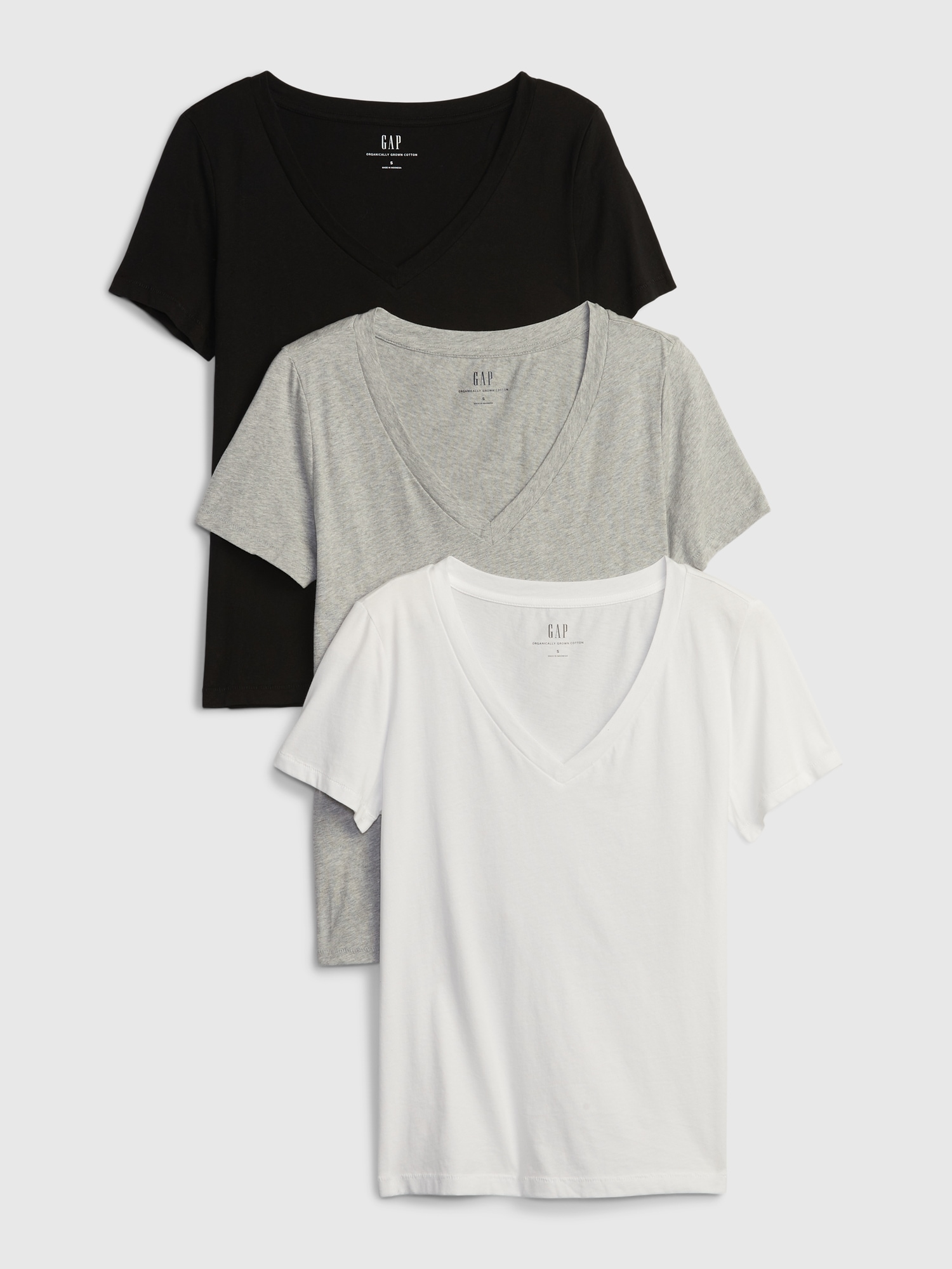 100% Organic Cotton Vintage V-Neck T 