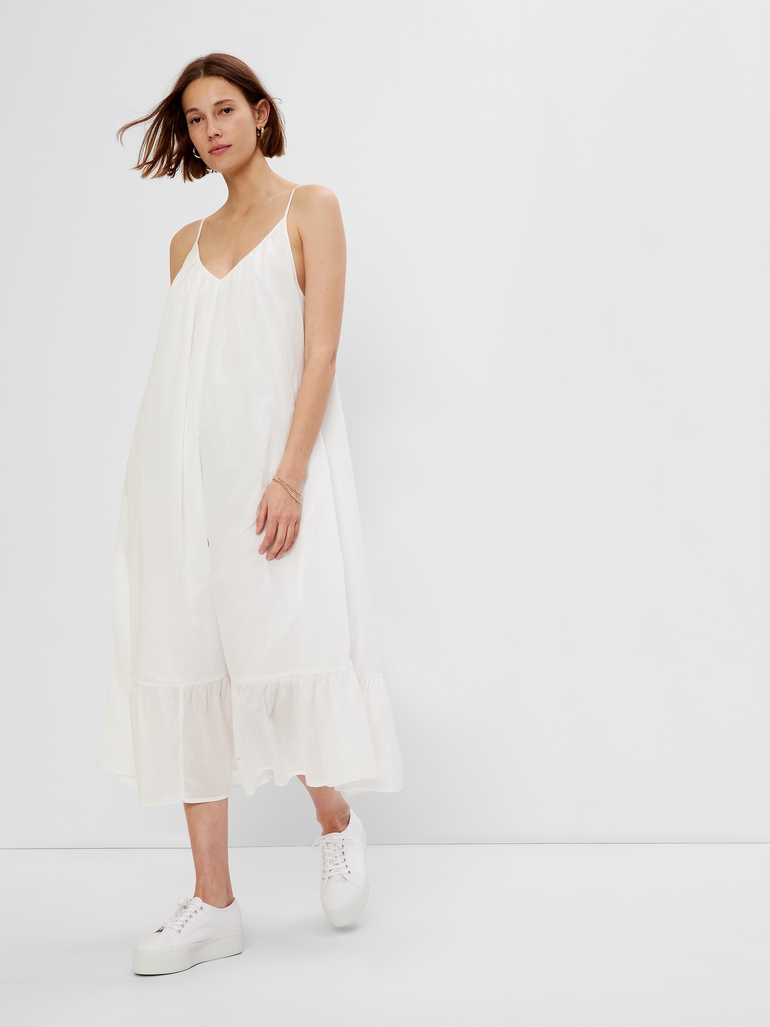Strappy Ruffle Hem Maxi Dress | Gap
