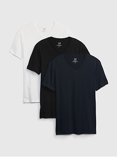 Organic Cotton Standard V-Neck T-Shirt (3-Pack)
