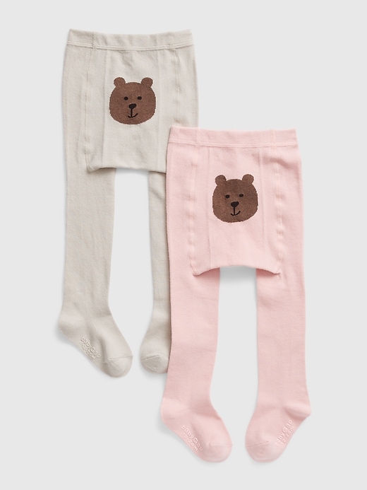 Image number 3 showing, Toddler Bear Tights (2-Pack)