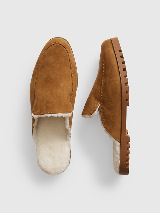 Image number 2 showing, Faux Shearling Loafer Mules