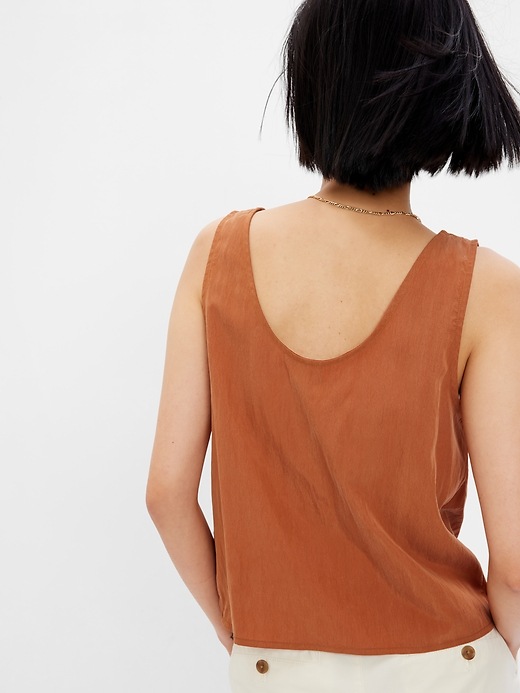Image number 2 showing, TENCEL&#153 Lyocell Cropped Knot Tank Top