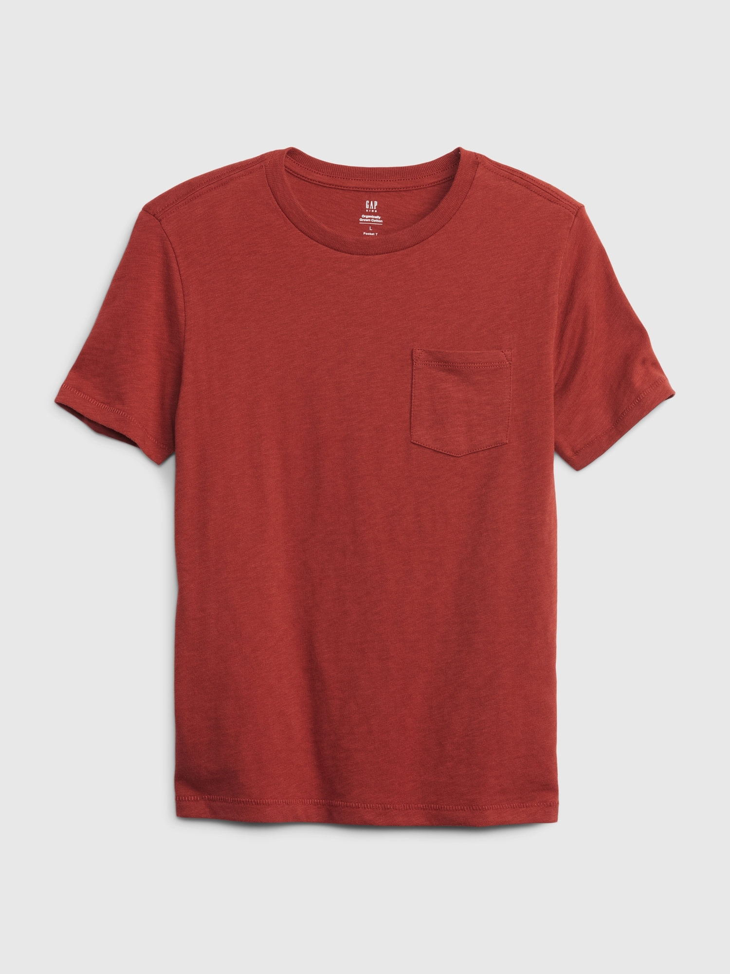 Gap Kids 100% Organic Cotton Pocket T-Shirt red. 1