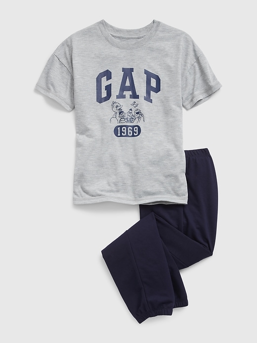 Image number 1 showing, GapKids &#124 Sesame Street 100% Recycled Gap Logo PJ Set