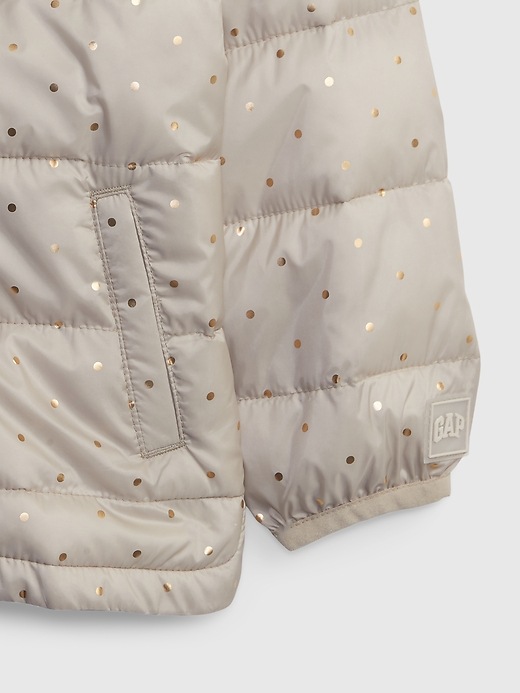 Image number 3 showing, Toddler 100% Recycled 3D Unicorn Lightweight Puffer Jacket