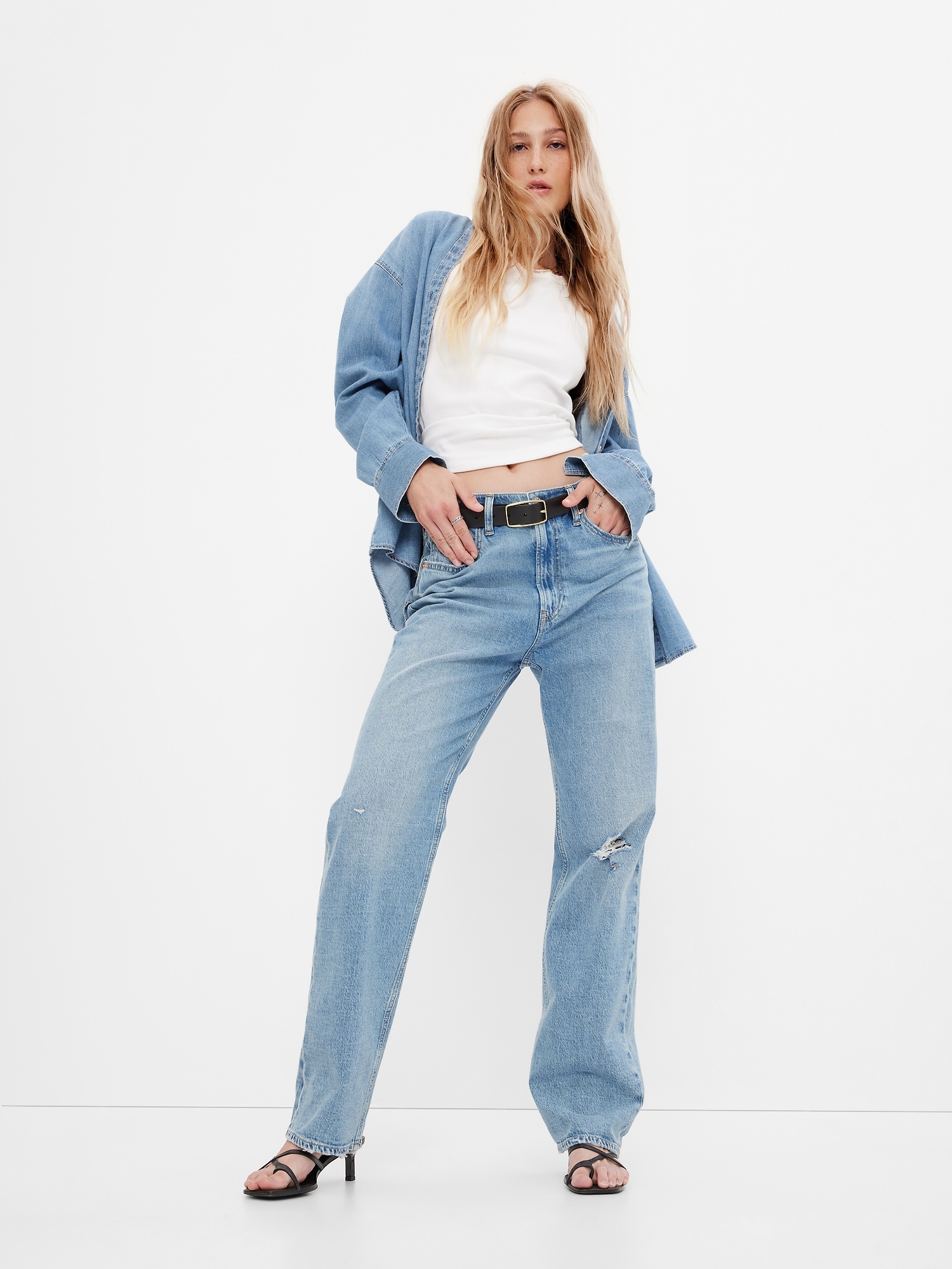High Rise Organic Cotton '90s Loose Jeans | Gap