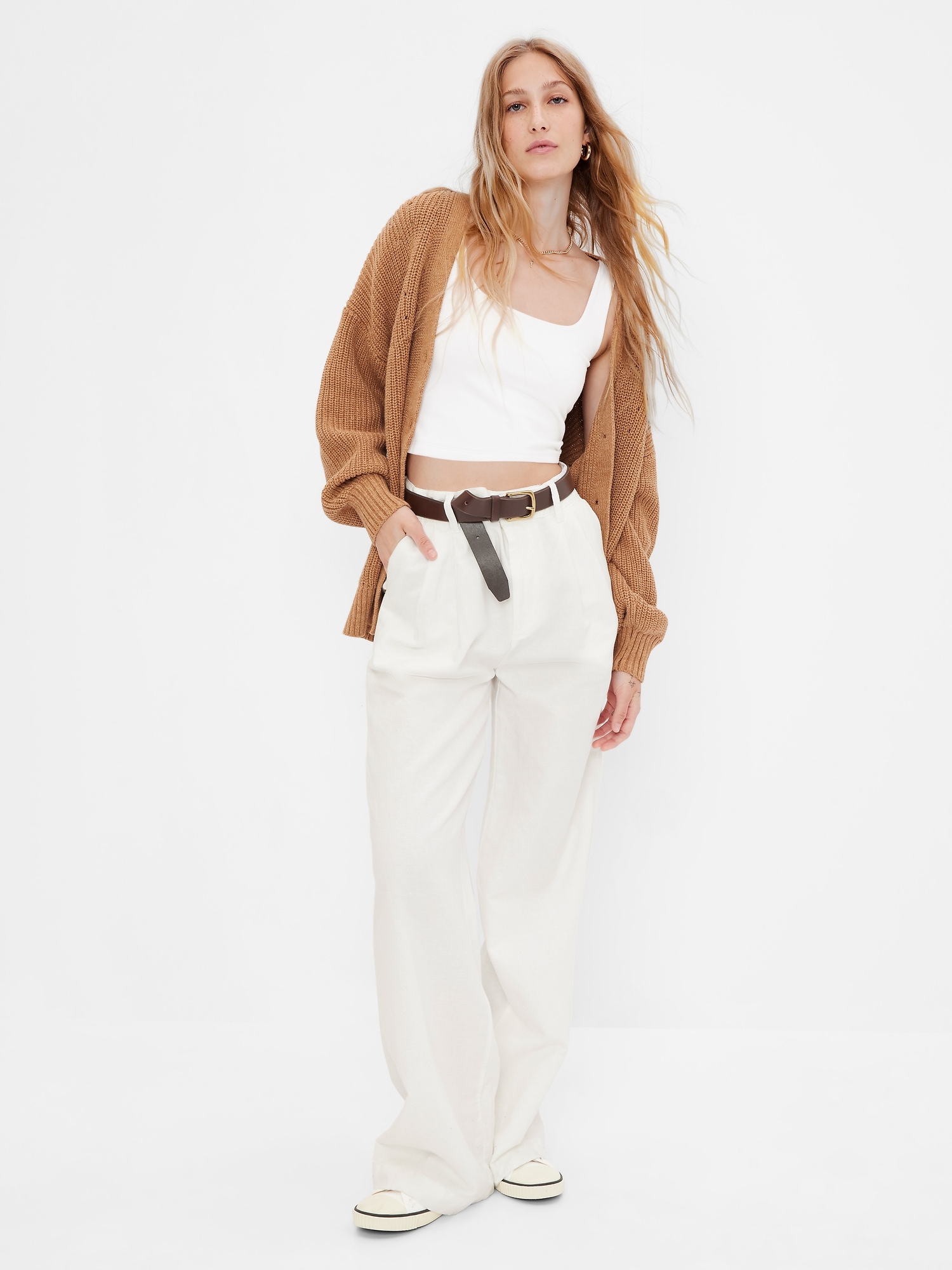 Shaker-Stitch Boyfriend Cardigan | Gap