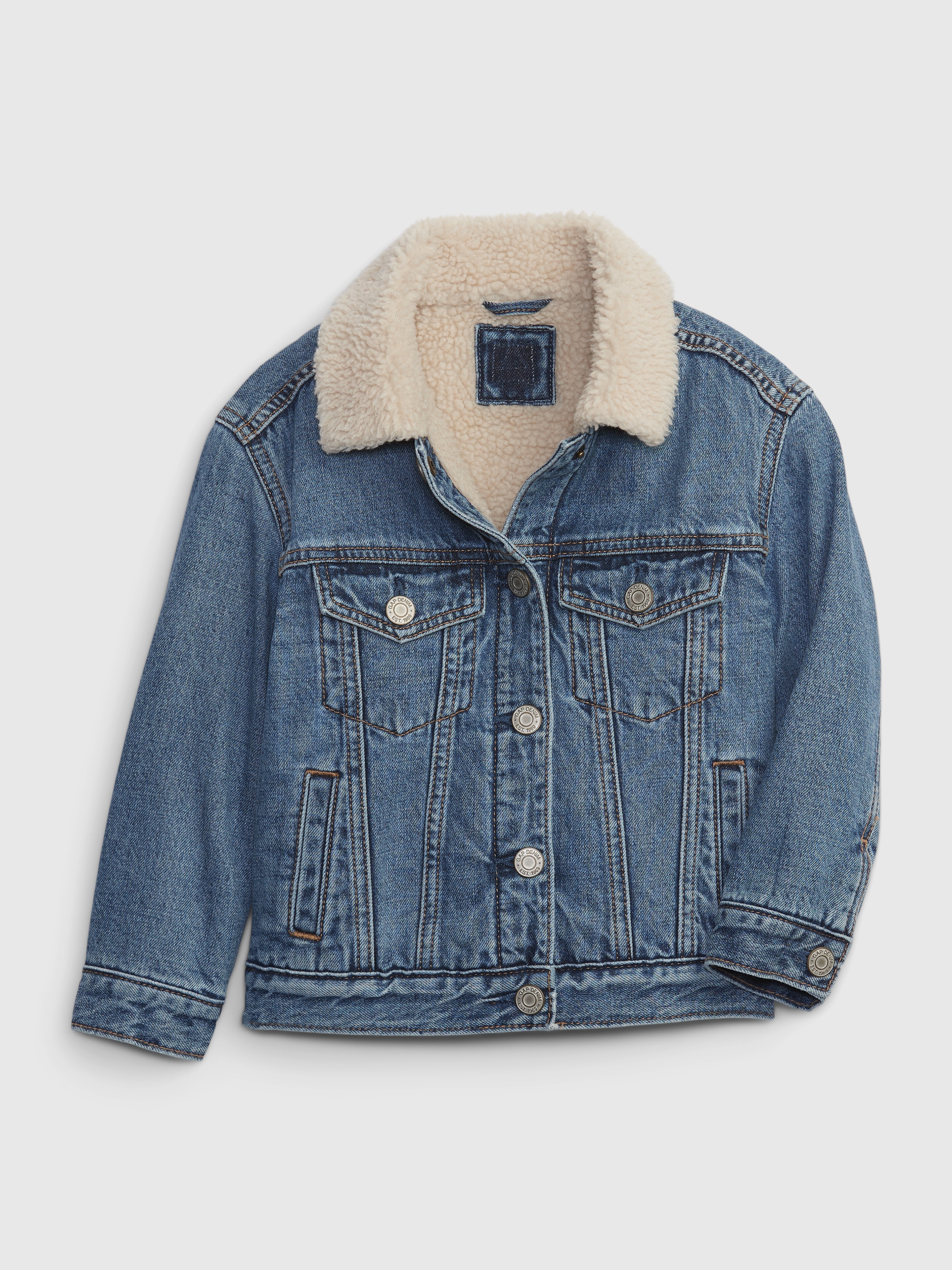 Toddler Sherpa-Lined Denim Jacket with 
