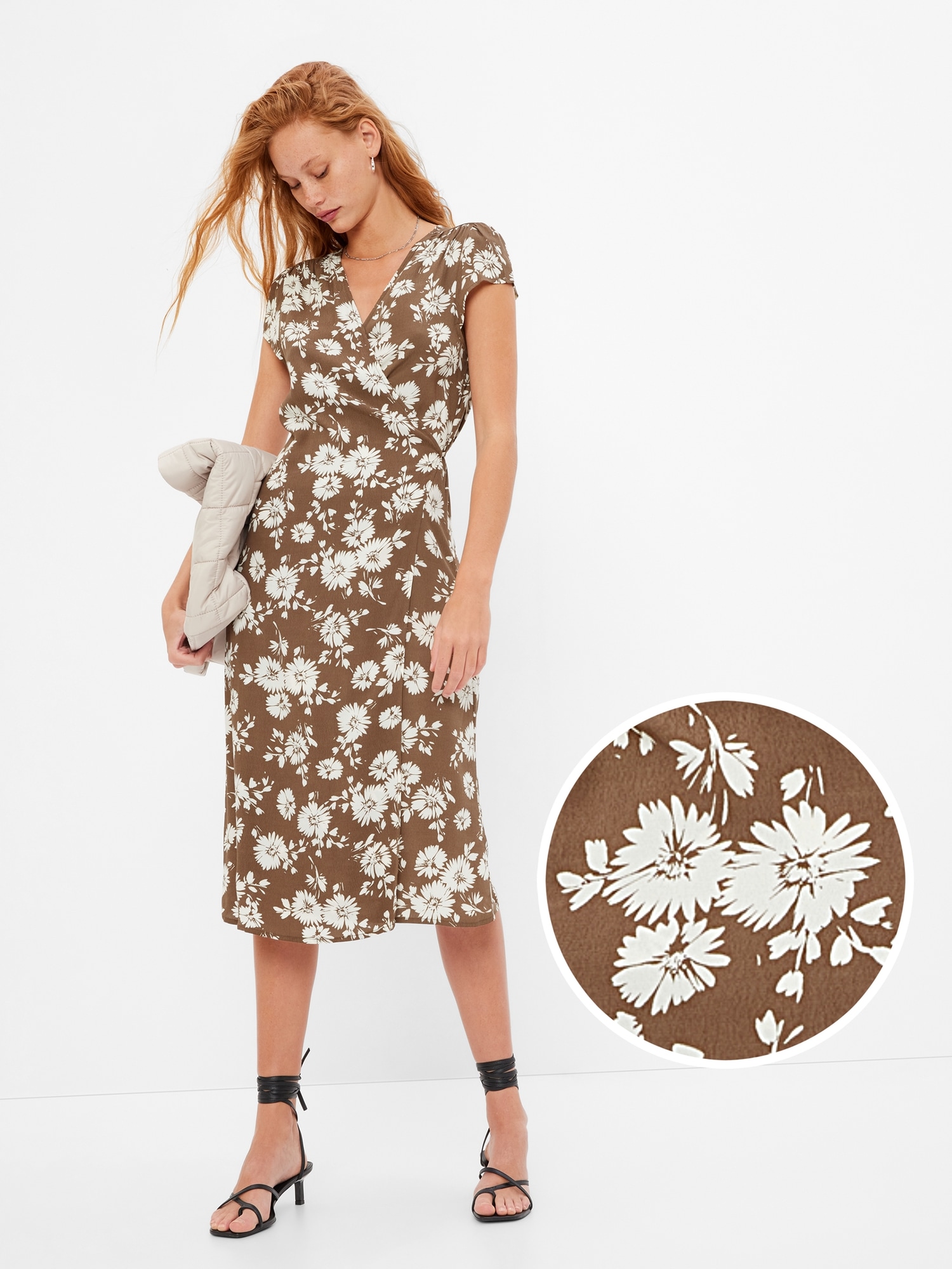 LENZING™ ECOVERO™ Midi Wrap Dress | Gap