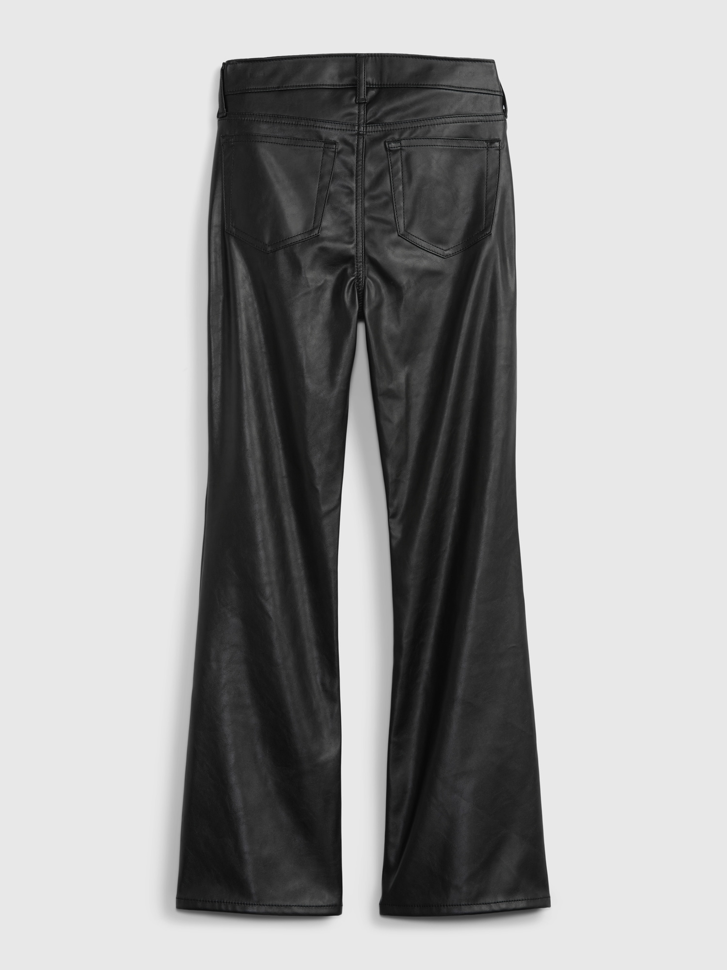 Kids High Rise Vegan Leather Flare Pants Gap