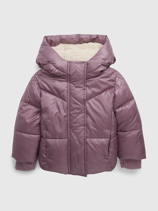 Image number 4 showing, Toddler Sherpa-Lined Puffer Jacket