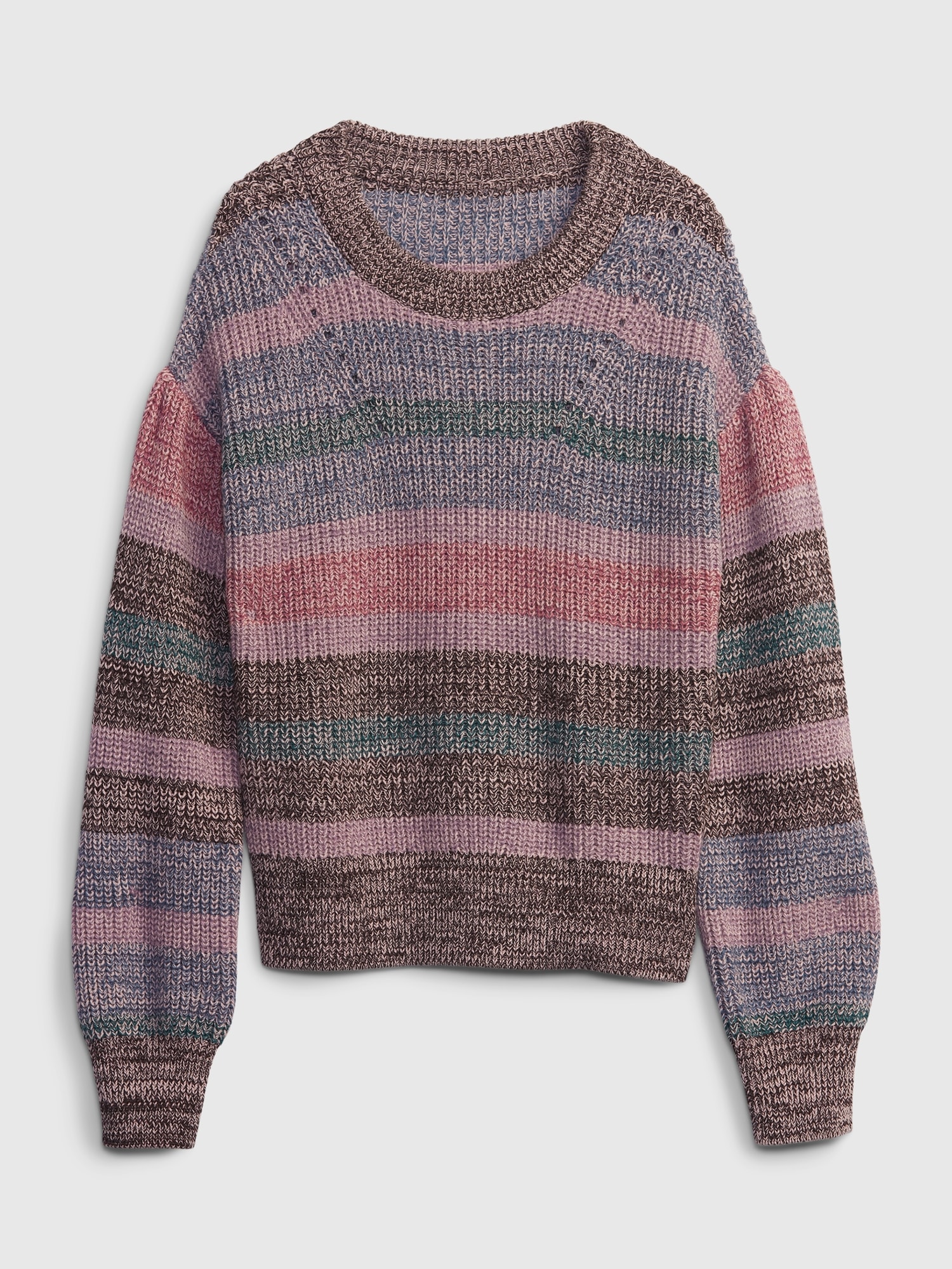 Gap Kids Shaker-Stitch Puff-Sleeve Sweater multi. 1
