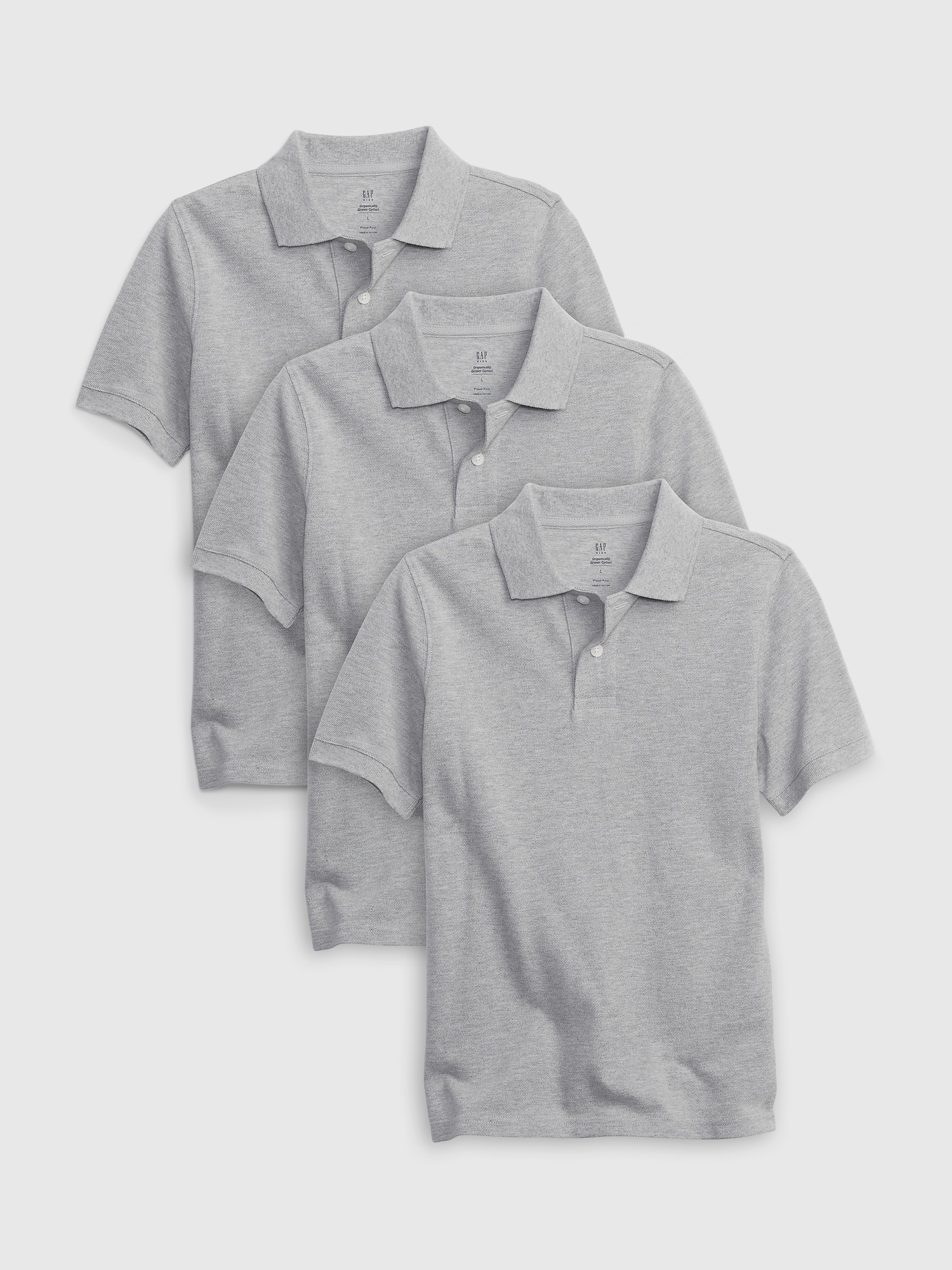 Kids Organic Cotton Uniform Polo Shirt (3-Pack) | Gap