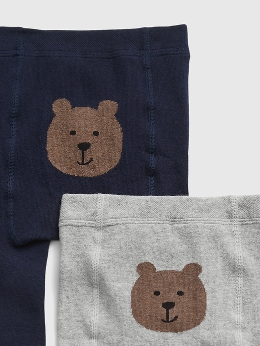 Image number 2 showing, Toddler Bear Tights (2-Pack)