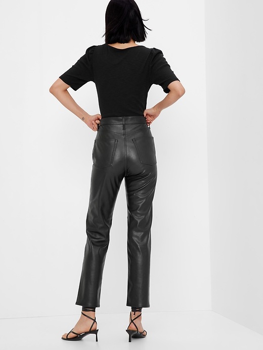 Image number 2 showing, Sky High Rise Vegan Leather Cheeky Straight Pants