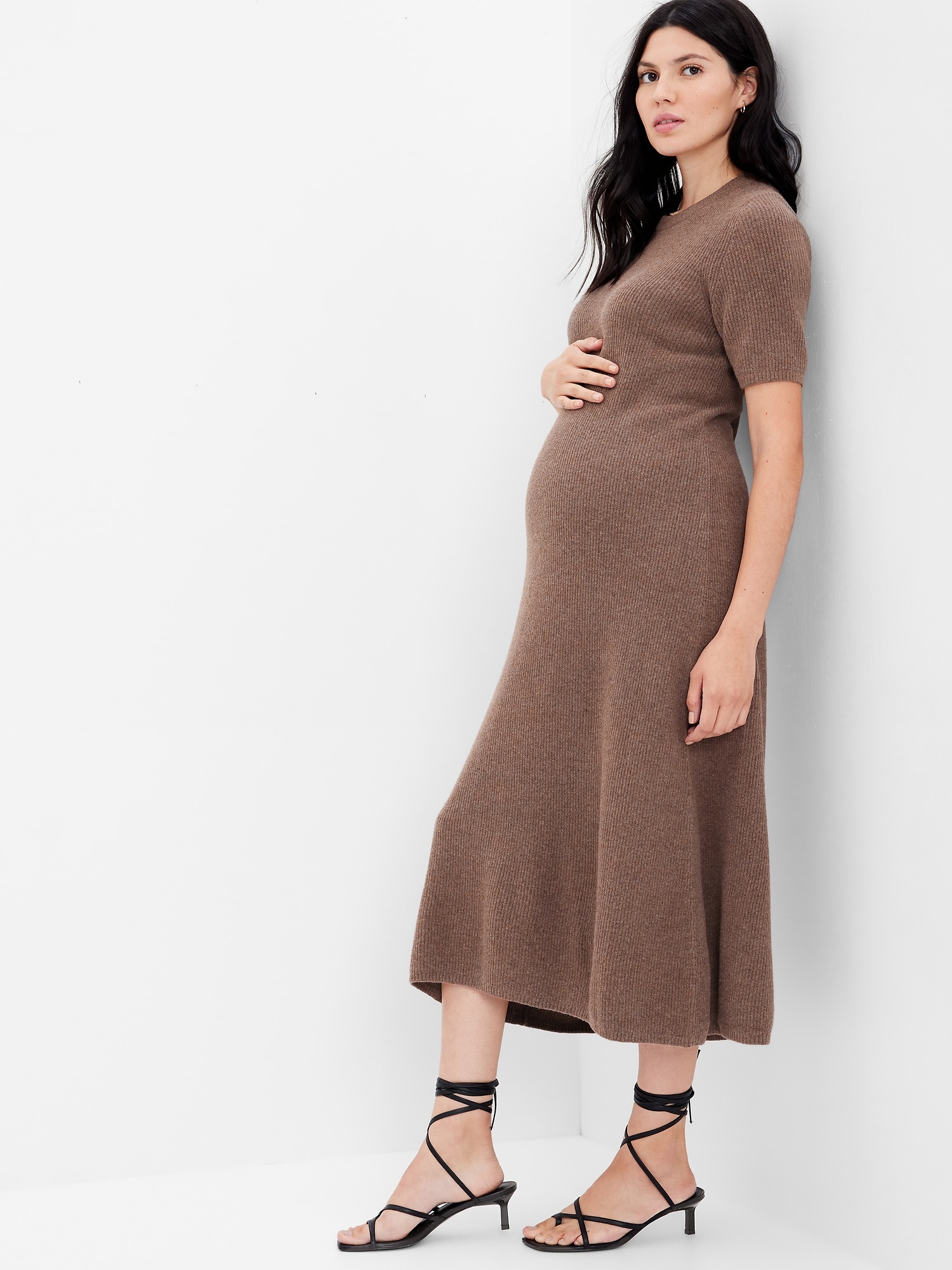 Maternity Rib Midi Sweater Dress | Gap