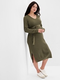 Maternity Belted Midi Sweater Dress | Gap