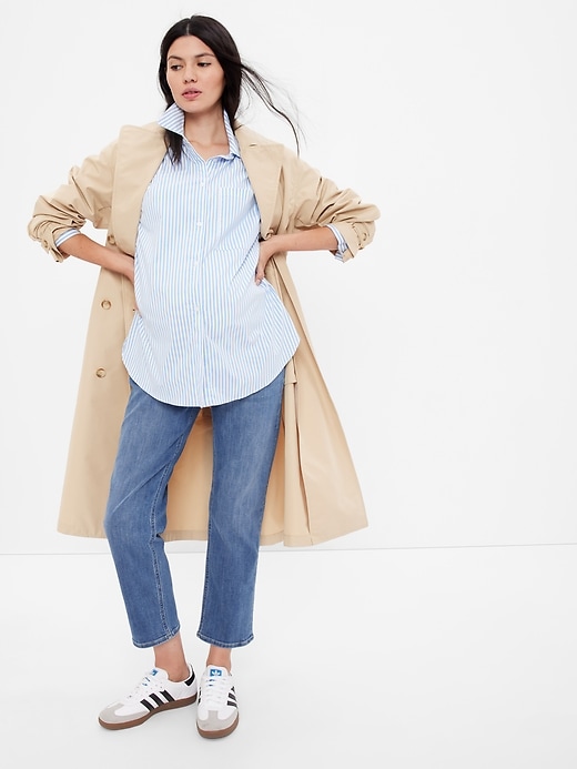 Image number 1 showing, Maternity Inset Panel Cheeky Straight Jeans