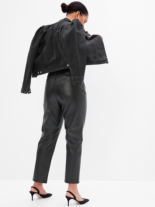 Image number 5 showing, Sky High Rise Vegan Leather Cheeky Straight Pants