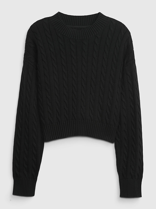 Image number 3 showing, Teen 100% Organic Cotton Cable-Knit Sweater