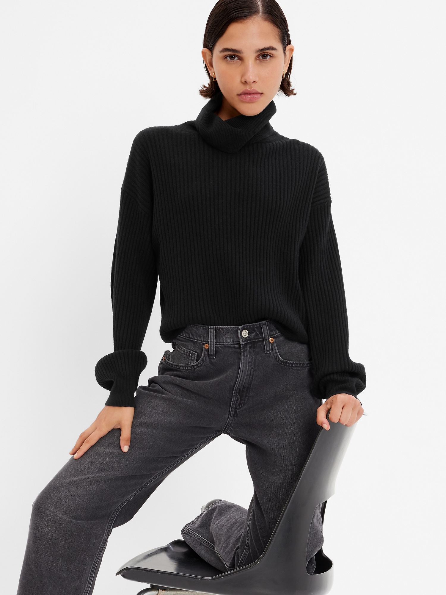 CashSoft Rib Turtleneck Sweater | Gap