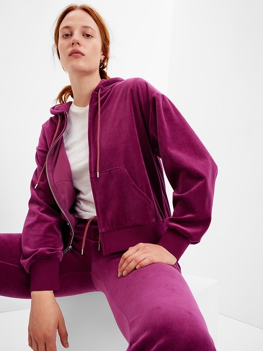 Velour Full-Zip Hoodie | Gap
