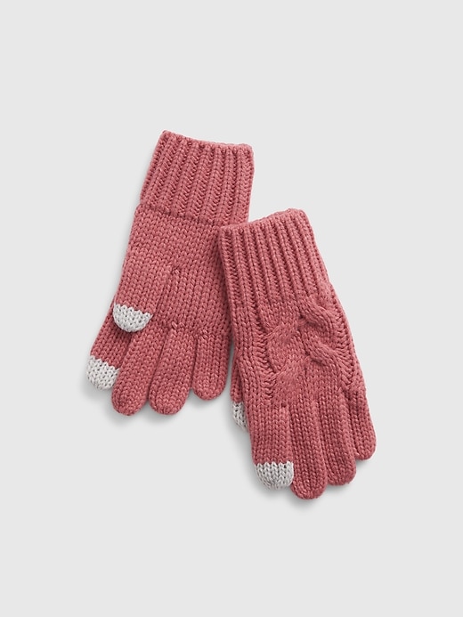 View large product image 1 of 1. Kids Cable-Knit Touchscreen Gloves