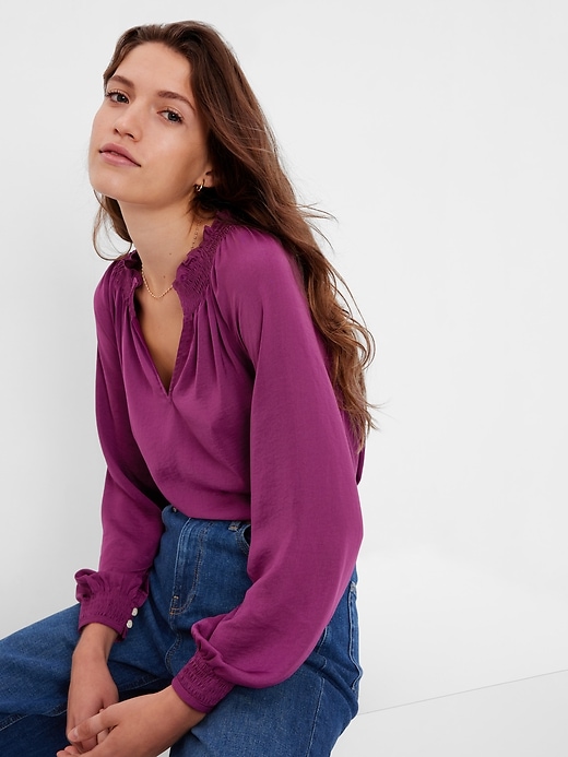 smock neck top
