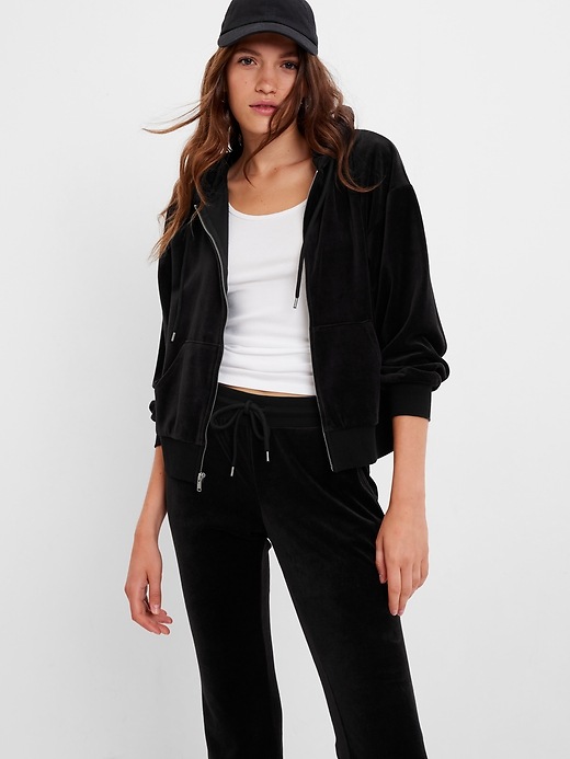 Velour Full-Zip Hoodie | Gap