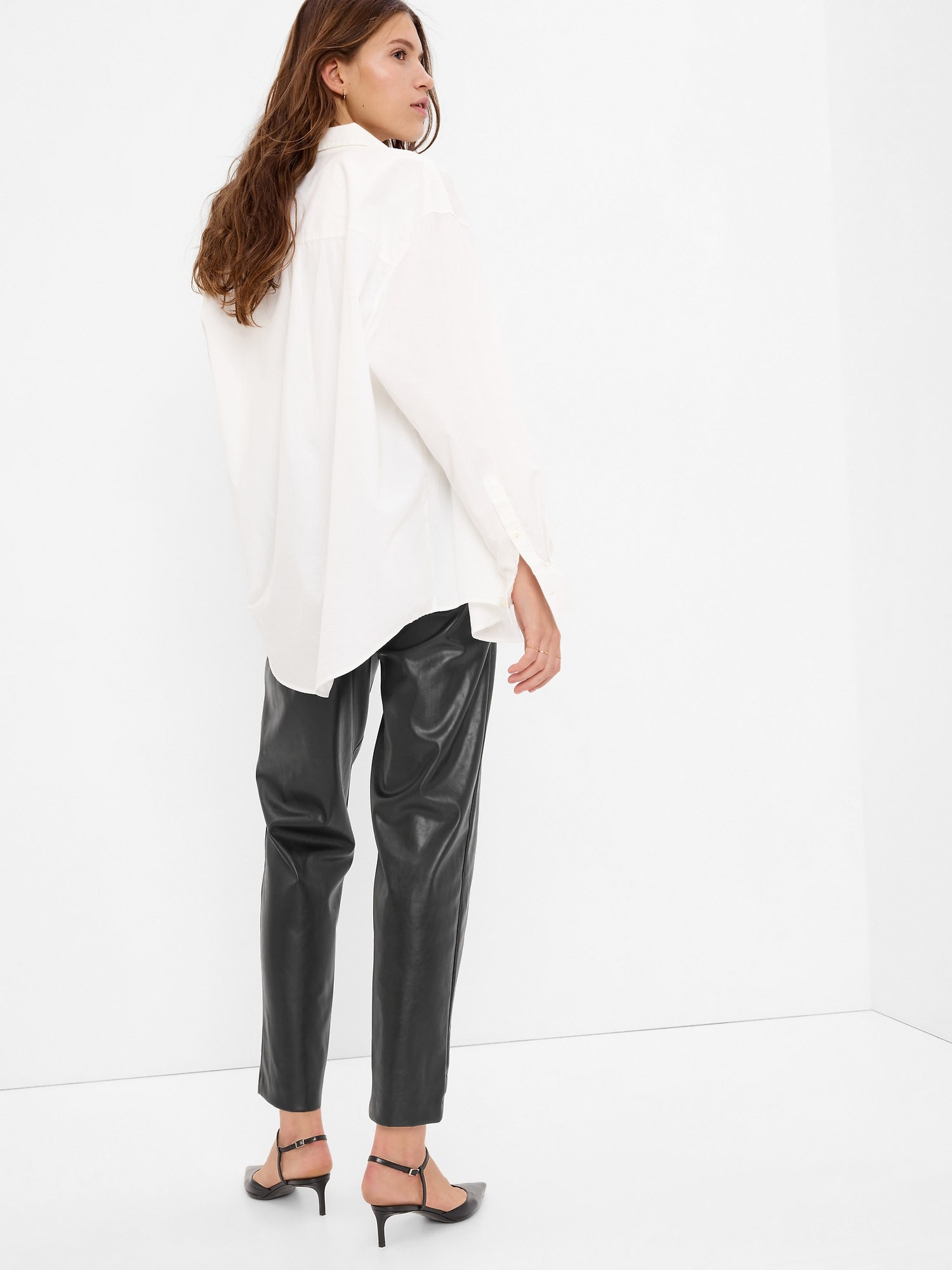 Vegan Leather Cropped Pants Gap