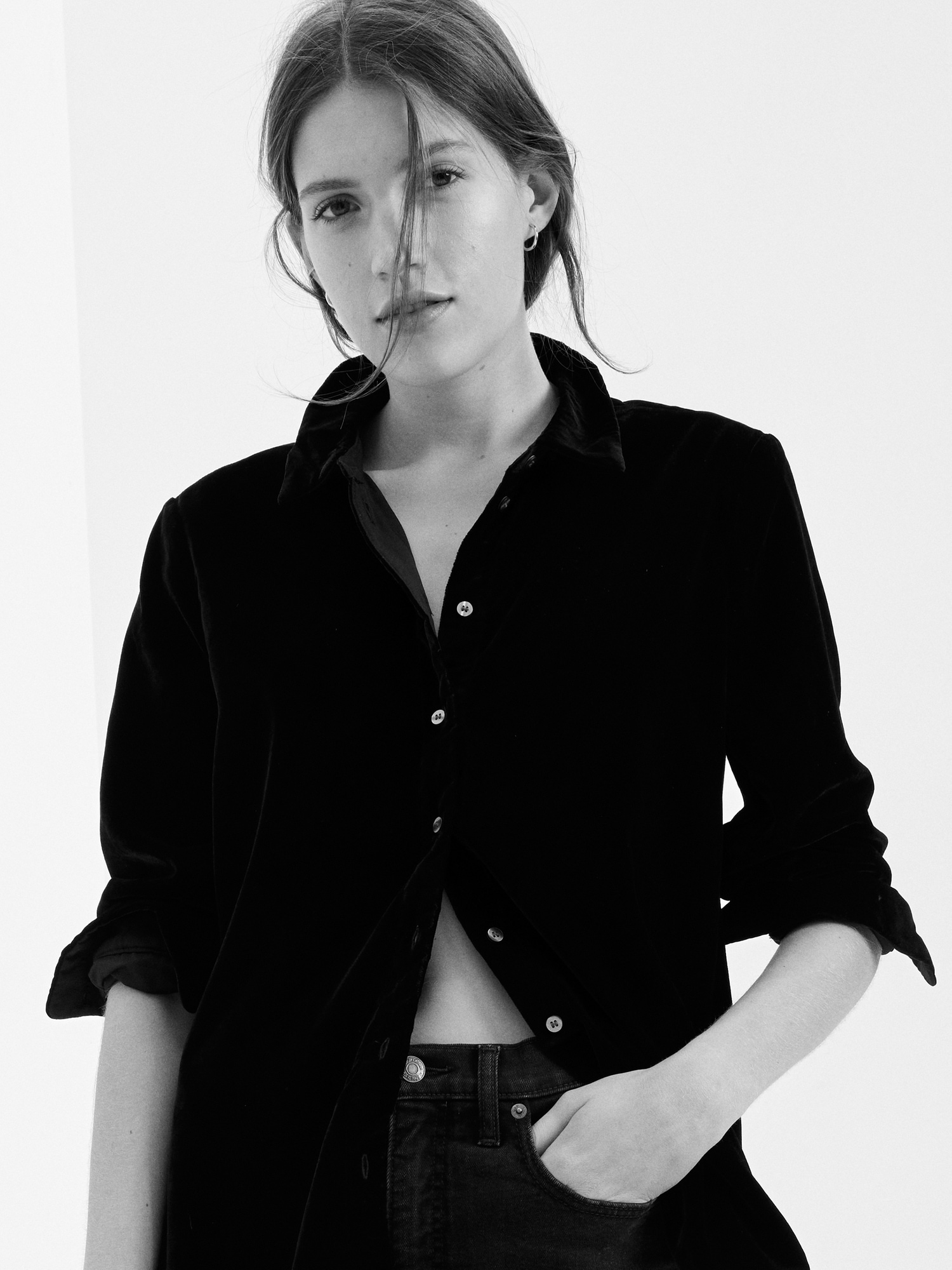 Velvet Boyfriend Shirt Gap