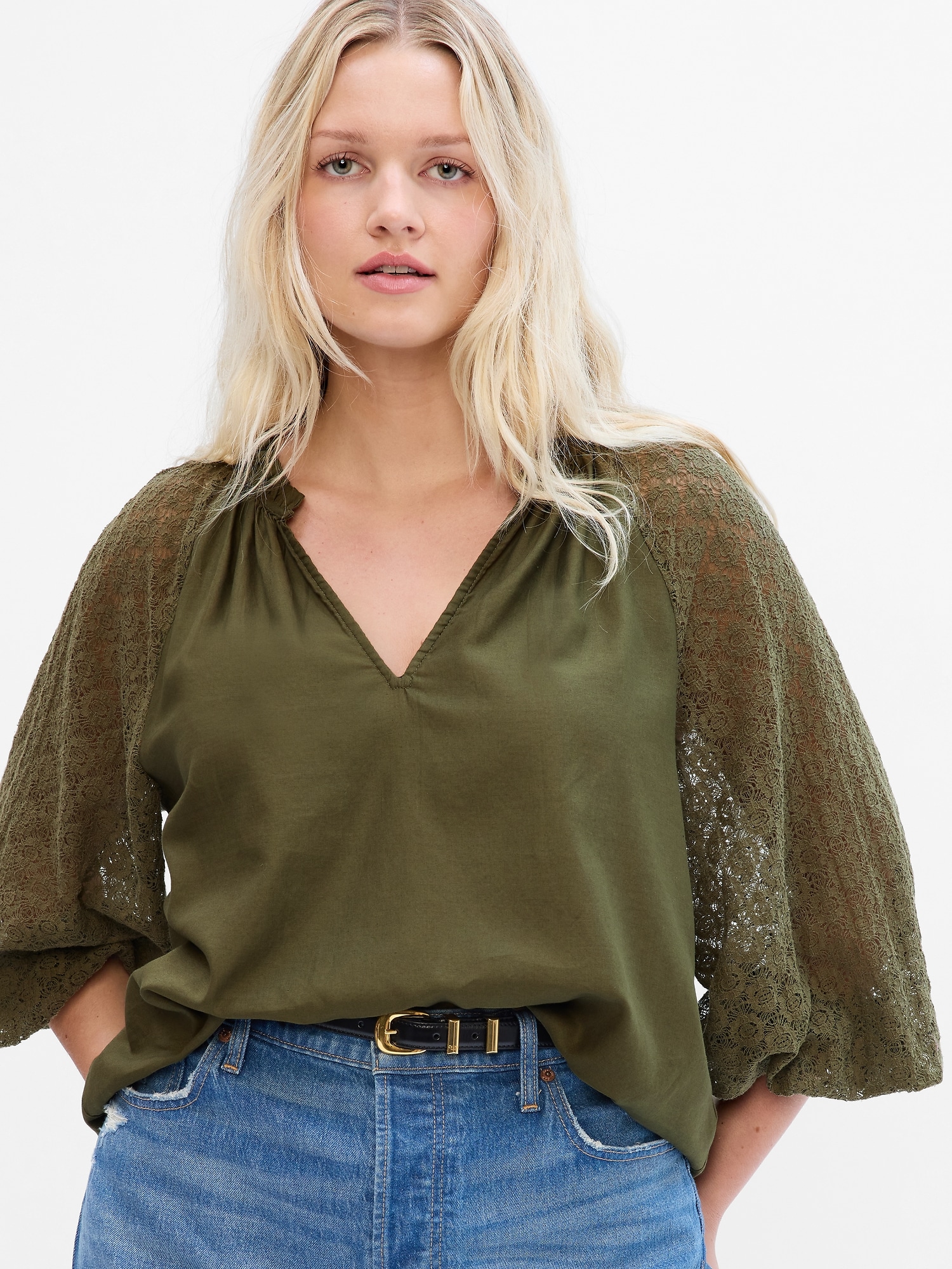 Lace Sleeve Top | Gap