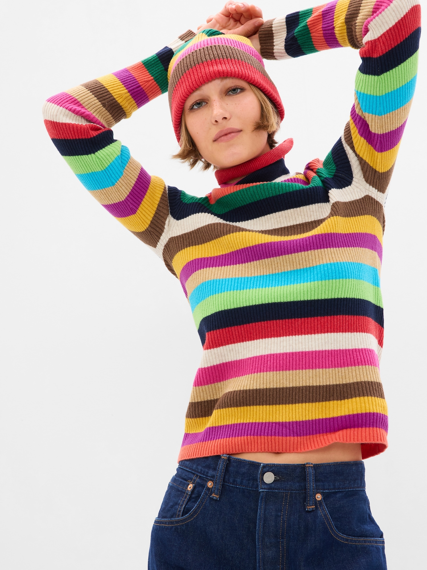 CashSoft Rib Turtleneck Sweater | Gap