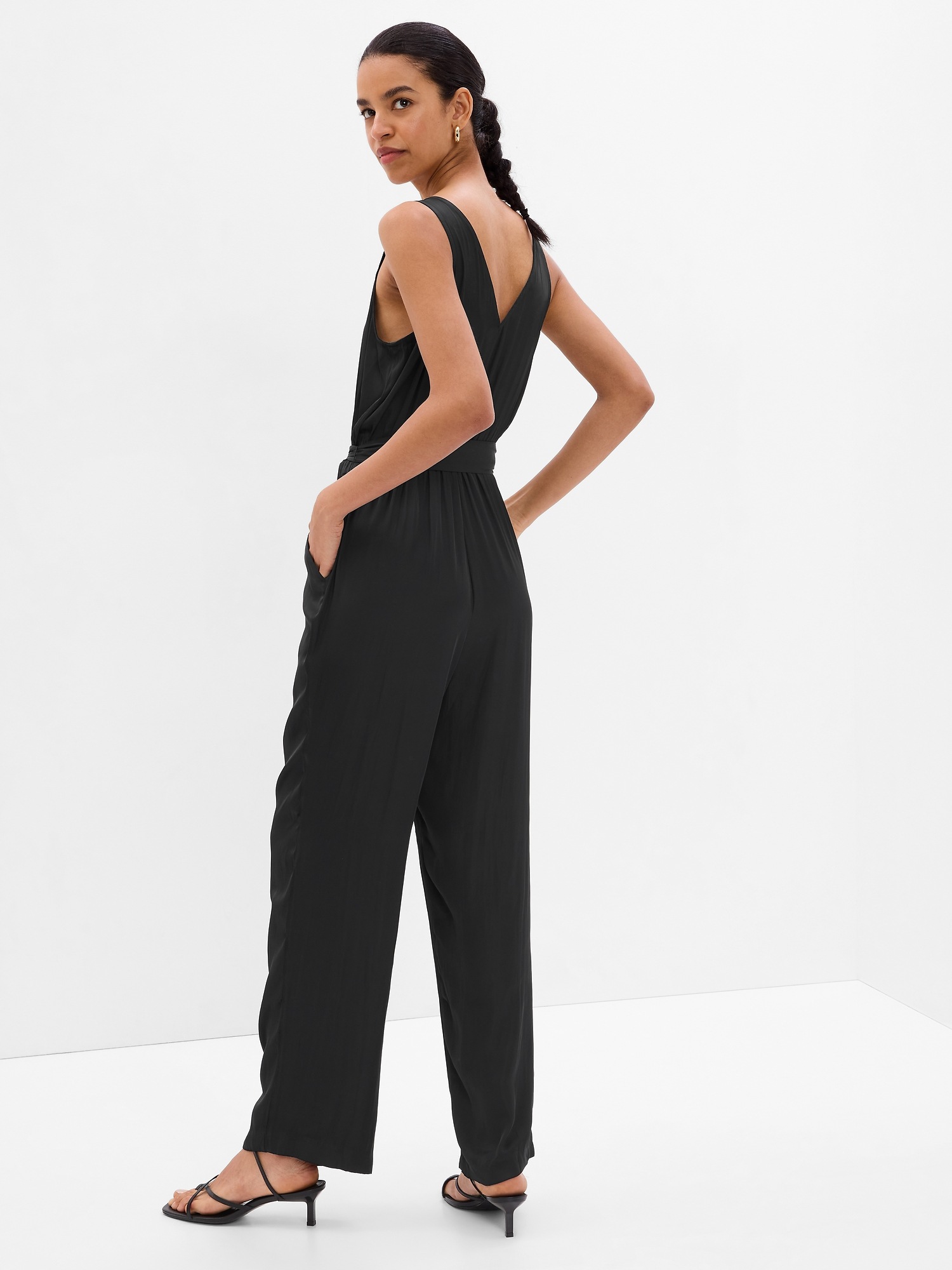 WideLeg Satin Jumpsuit Gap