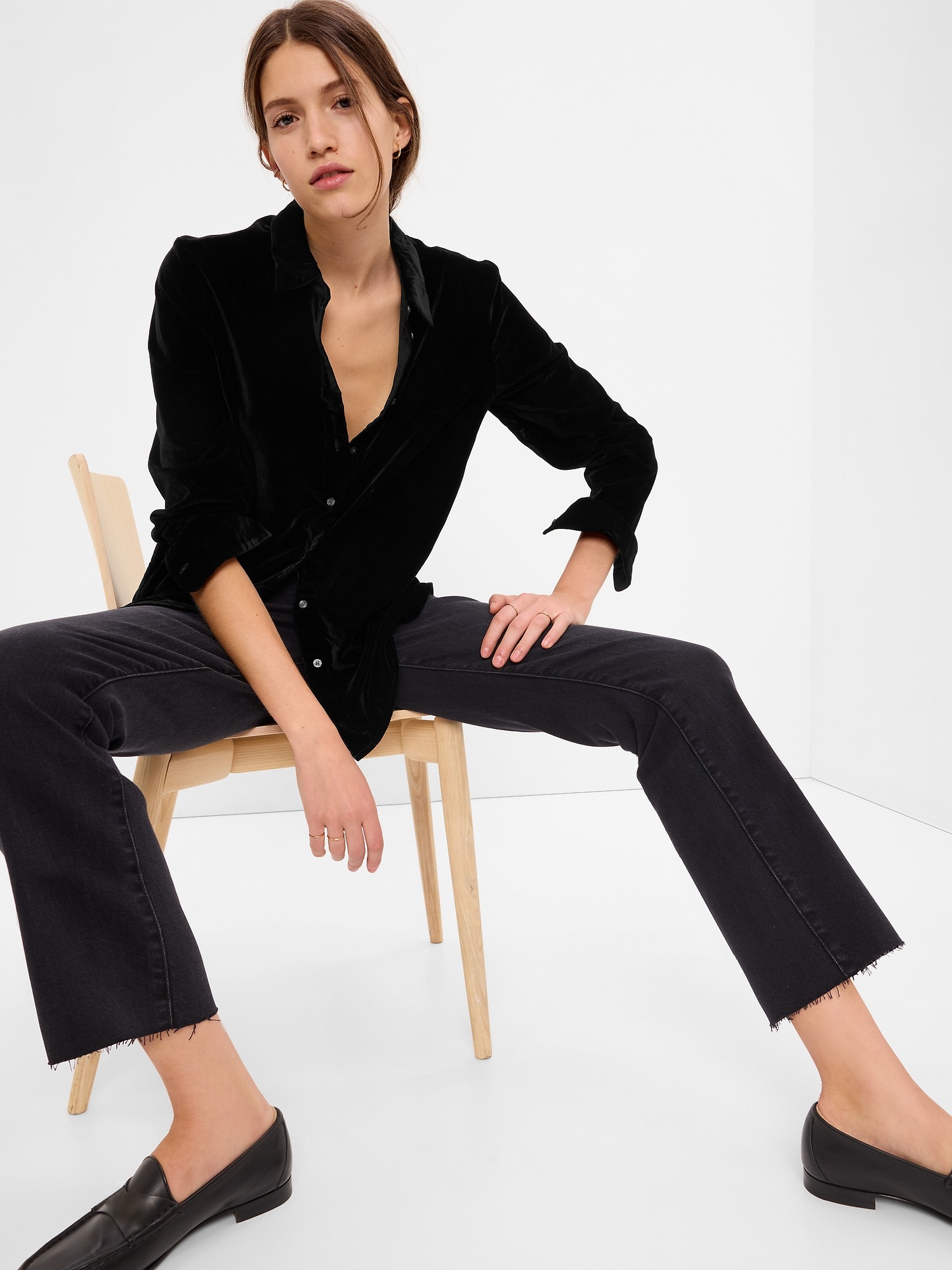 Velvet Boyfriend Shirt Gap