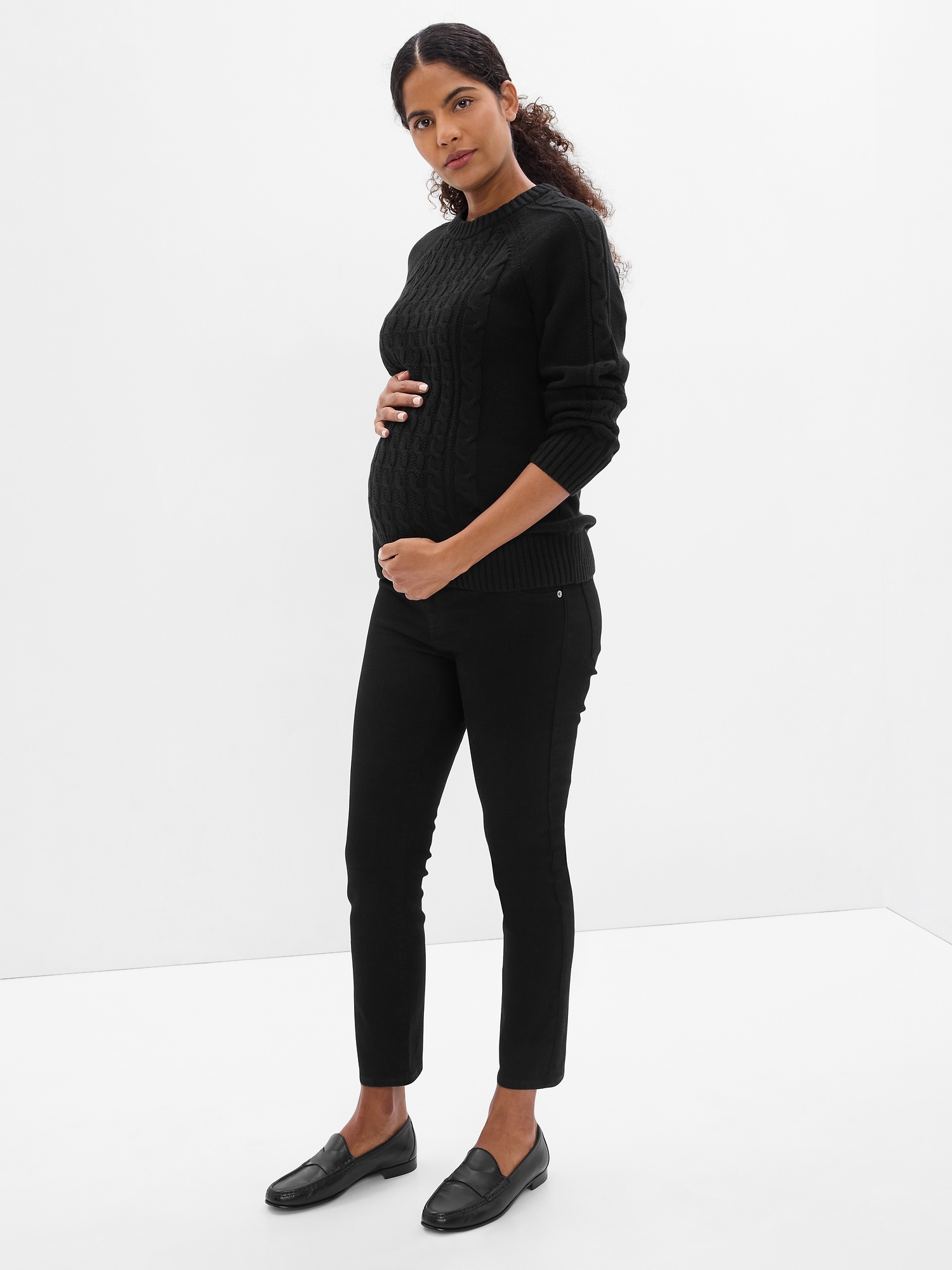 Gap Maternity Cable-Knit Sweater black - 483846003