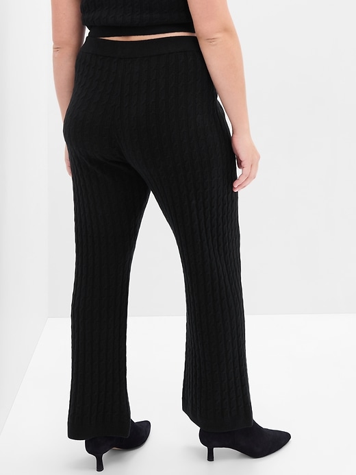 Image number 5 showing, CashSoft Cable-Knit Sweater Pants